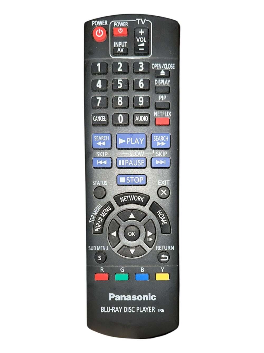 Panasonic Blu-Ray Disc Player IR6 Remote Control